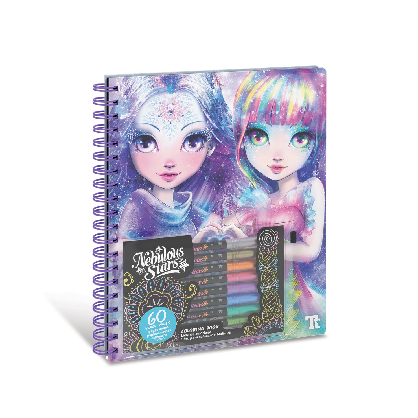 Nebulous Stars Black Pages Coloring Book - Isadora