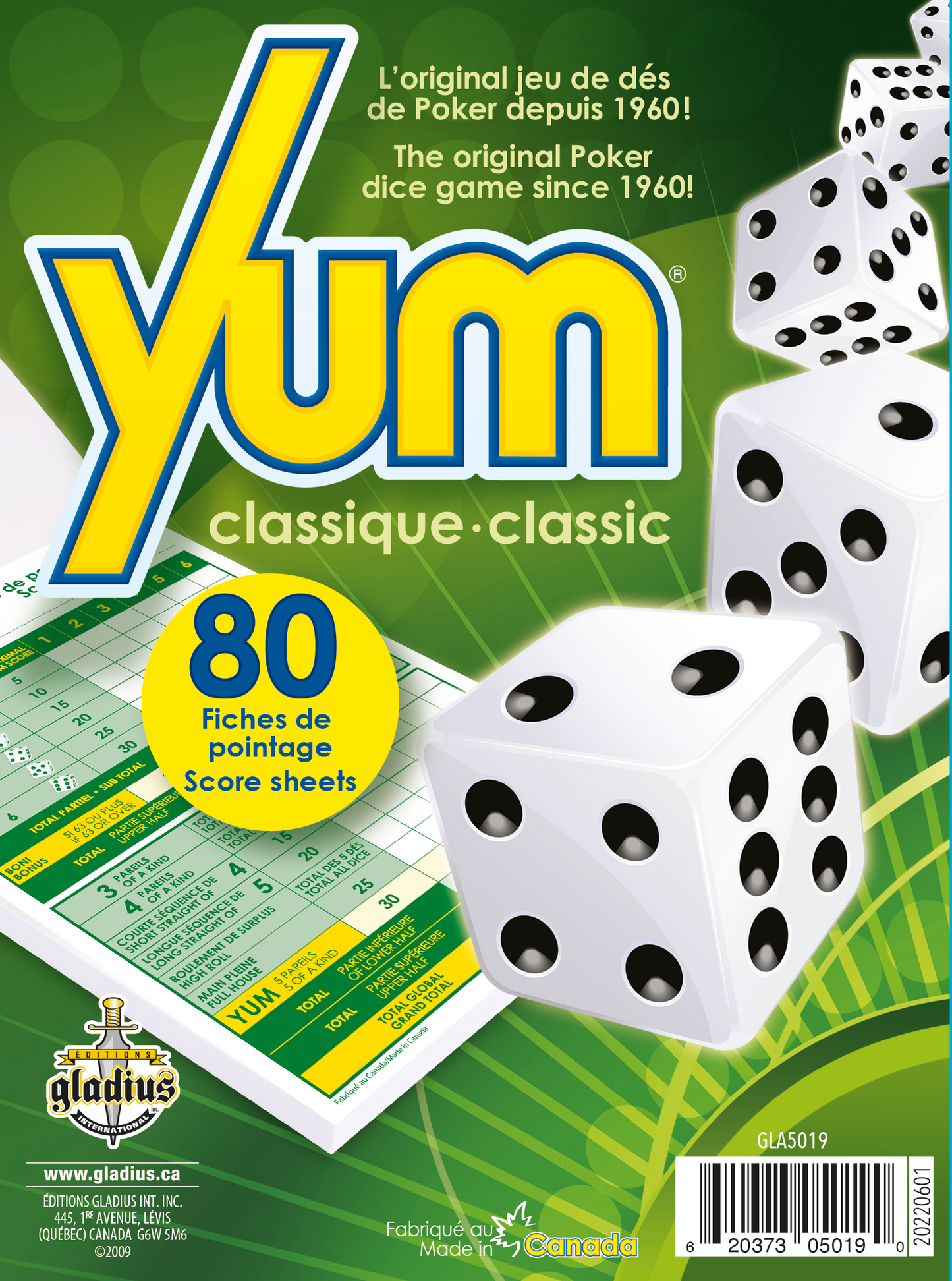 Yum - 80 scoring sheets.