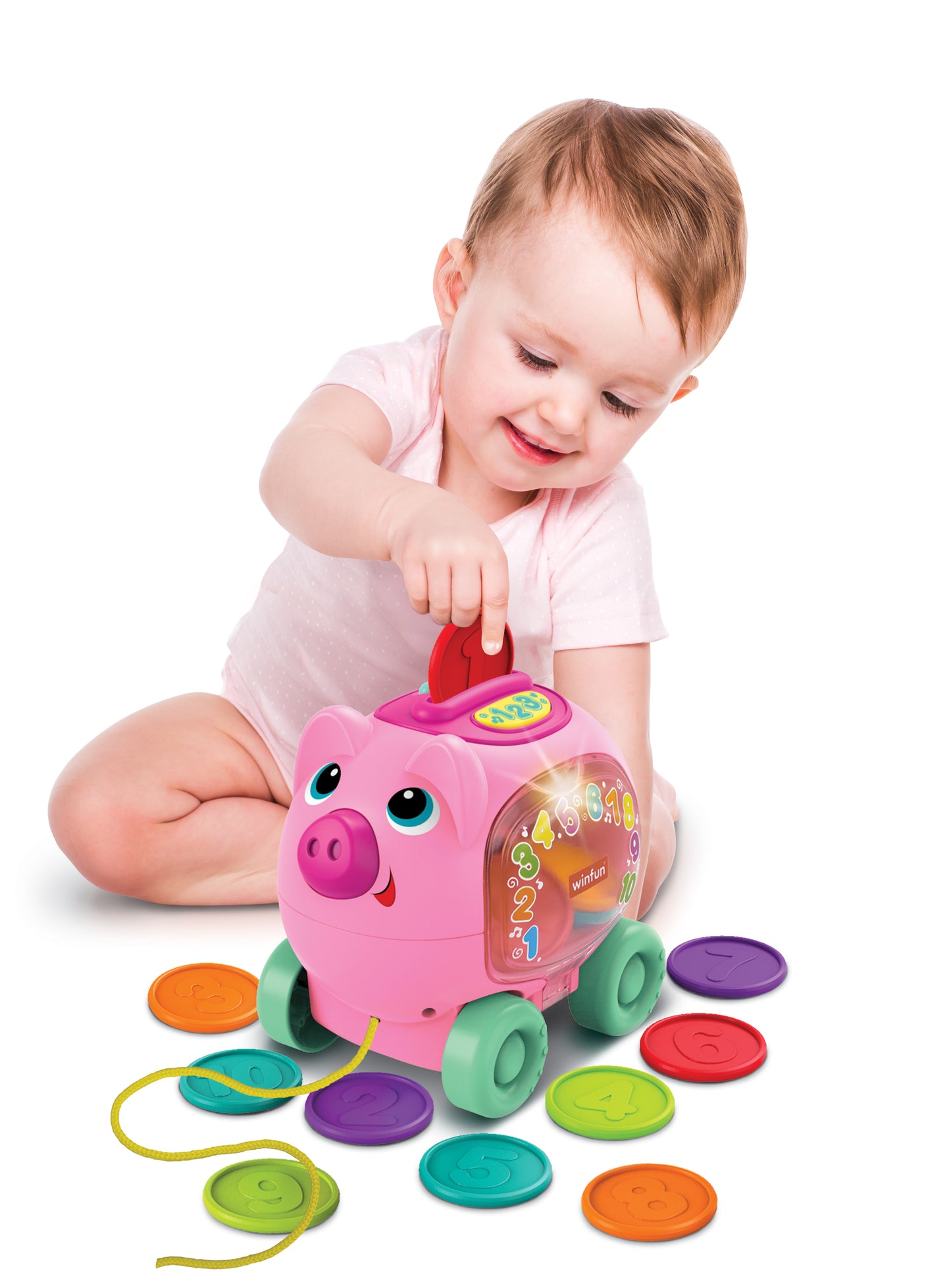Pull Along Counting Piggy Bank