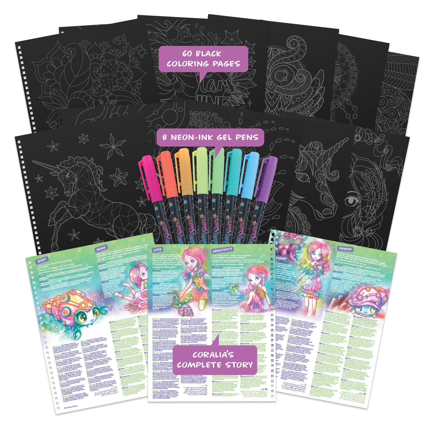 Nebulous Stars – Livre de coloriage à pages noires