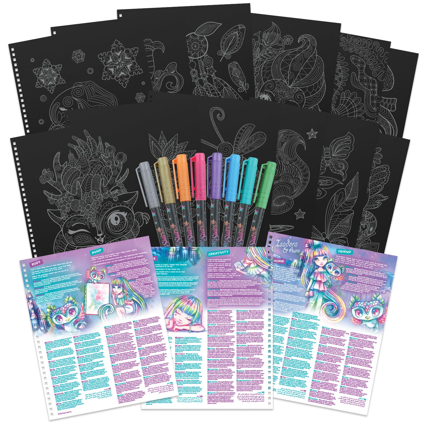 Livre coloriage page noires stylo gel N.S.