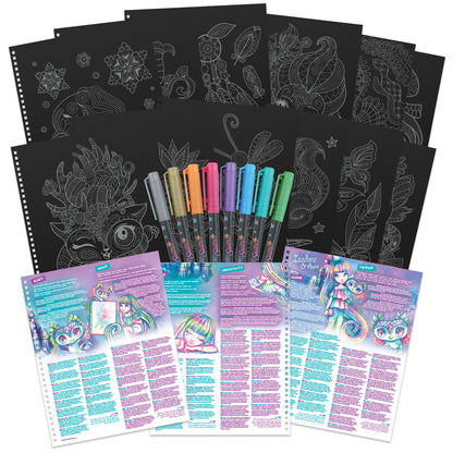 Livre coloriage page noires stylo gel N.S.