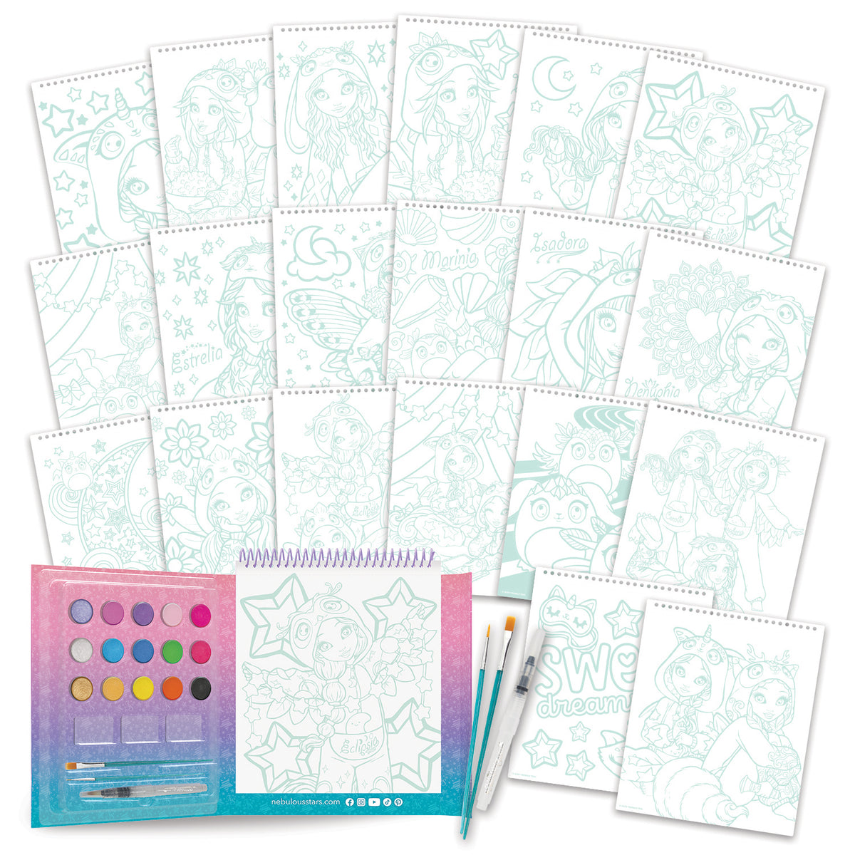 Ens. pages aquarelle magique -Party Pyj