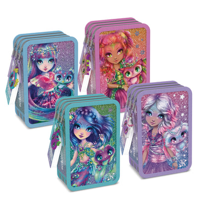 Trousse de crayons 3 volets - Assortiment (12)