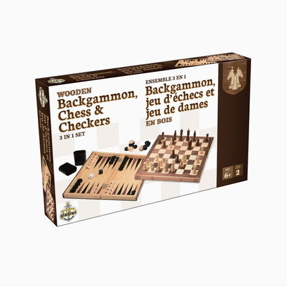 Jeu D'Échecs Grand Oriental: Échiquier, Backgammon Et Jeu De Dames En Similicuir Avec Pieces En Bois Et Metal Jeu D'Échecs Grand Oriental: Échiquier, Backgammon Et Jeu De Dames En Similicuir Avec Pieces En Bois Et Metal
