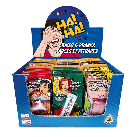 Counter display Jokes & Pranks (36 items) Blue