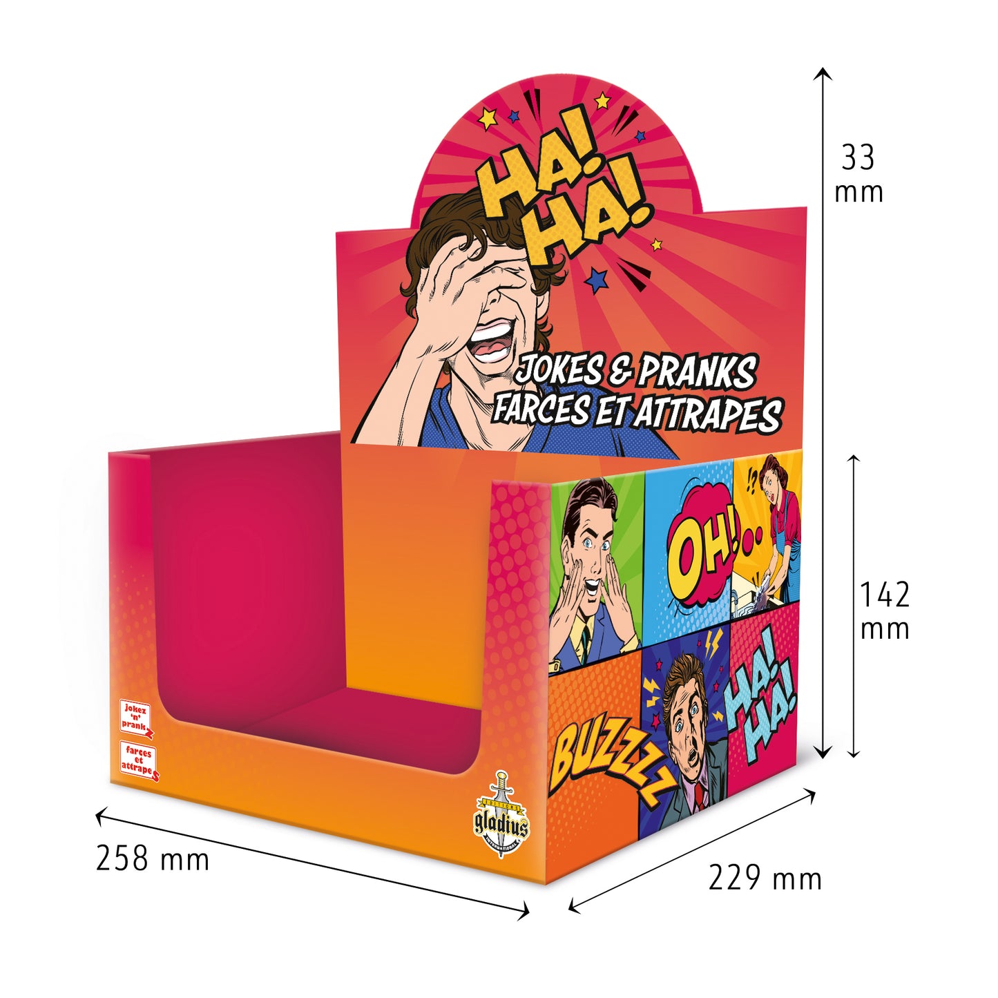 Counter display Jokes & Pranks (36 items) Red