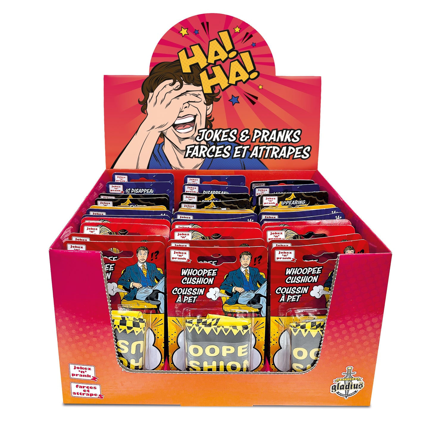 Counter display Jokes & Pranks (36 items) Red