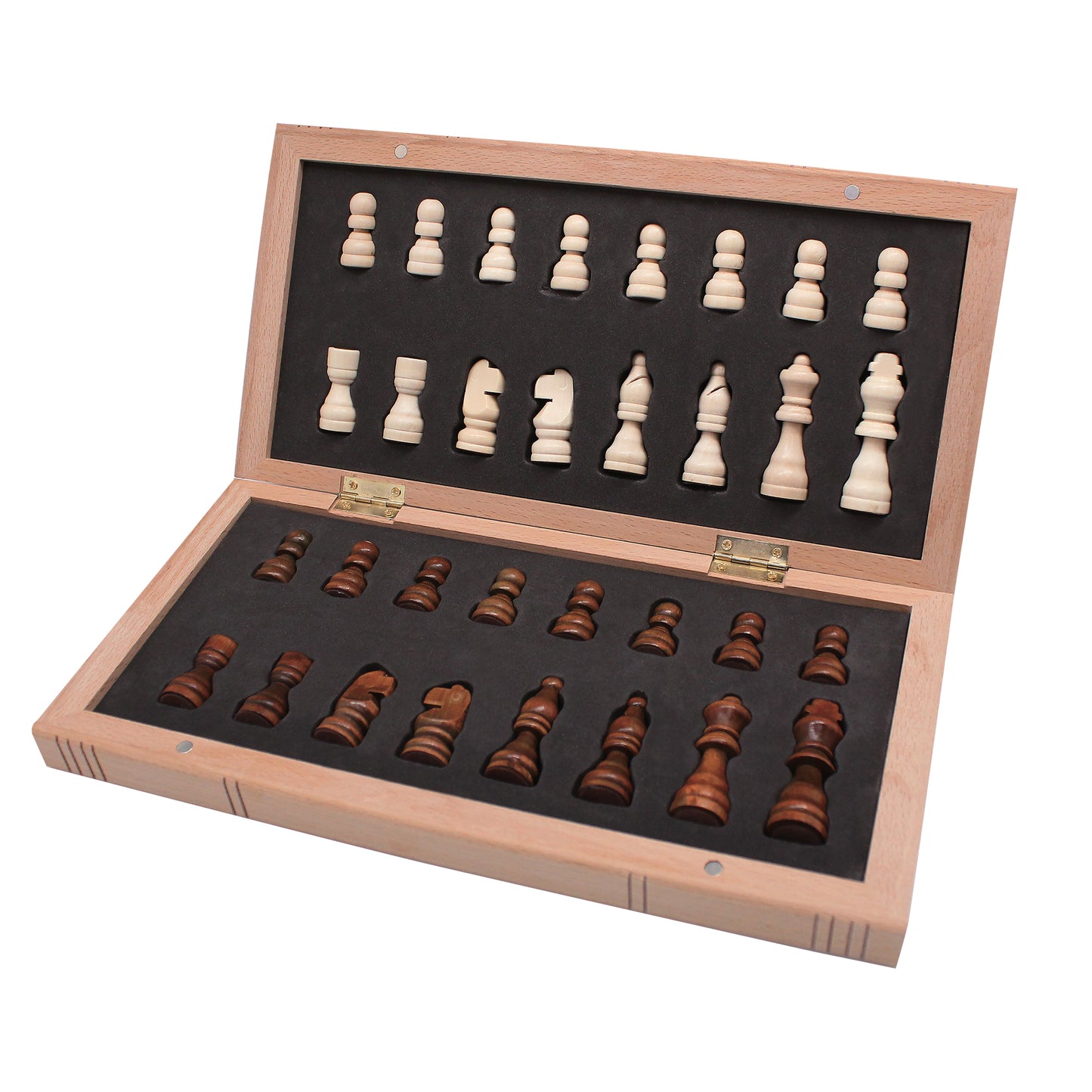 Magnetic wooden chess game