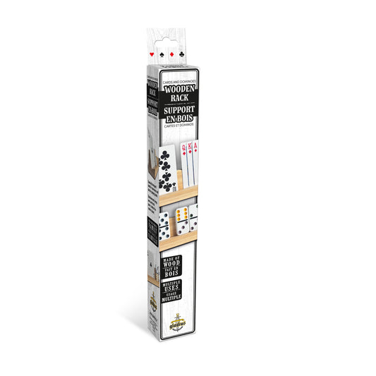 Support en bois - Cartes et dominos