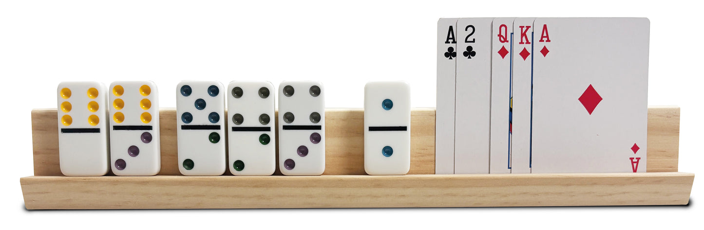 Wooden Rack Cards and Dominoes