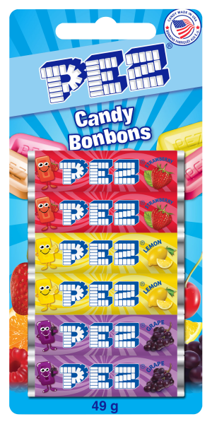 Pez 6 pk candy refills blisters