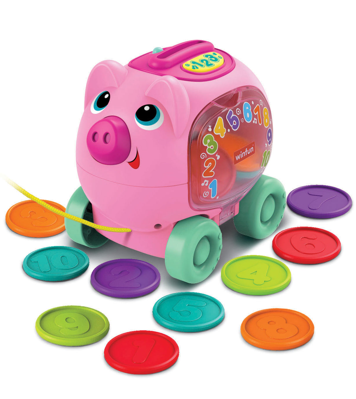 Pull Along Counting Piggy Bank