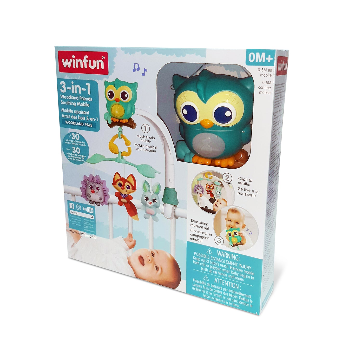 3-in-1 Woodland Friends Soothing Mobile