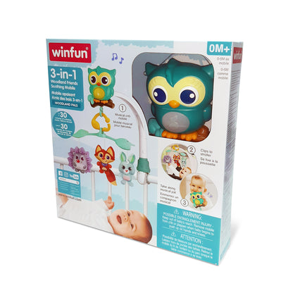 3-in-1 Woodland Friends Soothing Mobile