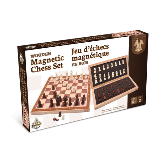 Magnetic wooden chess game